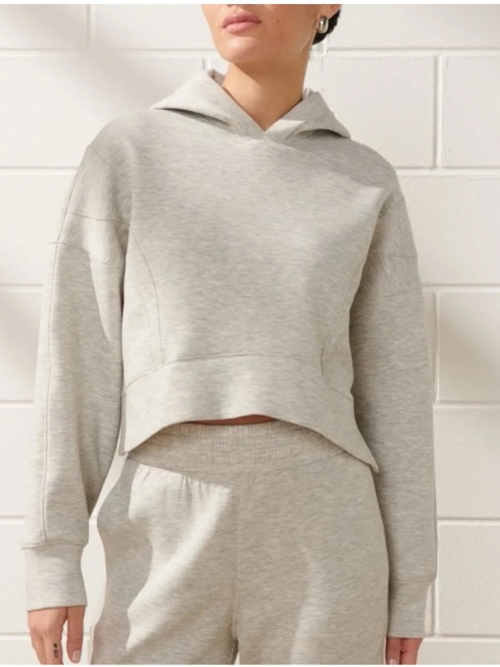 Abercrombie & Fitch YPB neoKNIT Wedge Popover Hoodie in Gray, size medium
